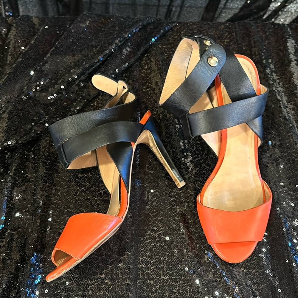 Orange and black sandals/heels